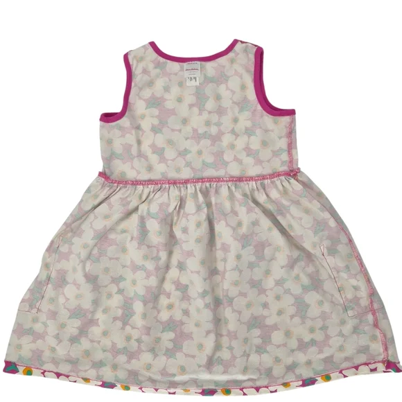 Hanna Anderson Floral Pocket Dress | Pink Retro‎ Daisy Cotton Twirl Dress Sz 10 - Picture 4 of 10